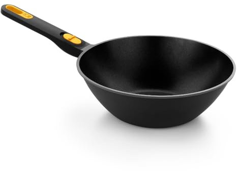 BRA Origen | Wok 28 cm, aluminio fundido, antiadherente, sin PFOA, full induction, apto para todo tipo de cocinas, incluida inducción