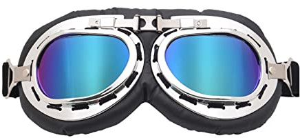 Lunettes de moto vintage en cuir pour équitation, VTT, tout-terrain, anti-rayures, pour homme et femme adulte