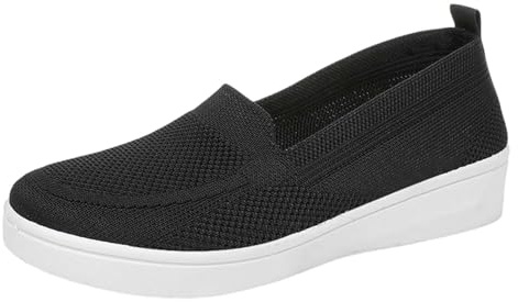 Tong Femme Confortable Chaussures Orthopédiques pour Femme sans Lacets Orthopédique Baskets Respirant Maille Marche Sneakers Légères Antidérapantes Tennis Basquettes Black 37