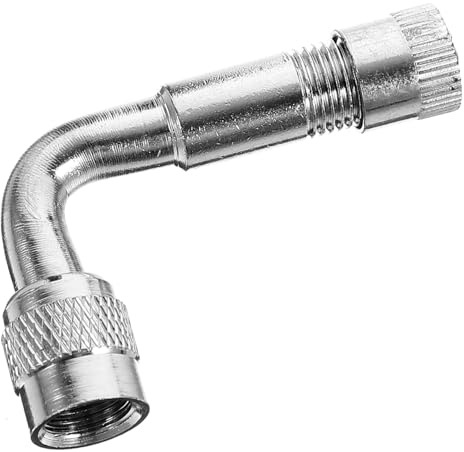 Alipis Adaptador de Extensión de Válvula de Grados para Bicicletas Motocicletas y Scooters Compatible Inflación de Neumáticos Metal Resistente Color Plateado