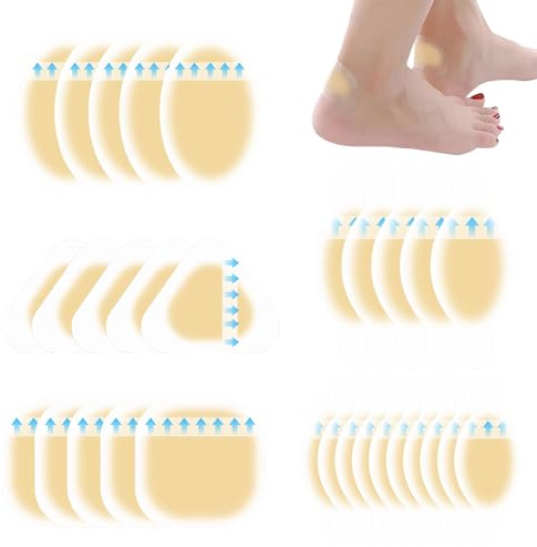 Pansements Hydrocolloïdes Ampoules Pied 30pcs, 5 Formes Anti-Frottement, Coussins Invisibles Gel pour Talon Orteils, Protection Confortable et Prévention Ampoules Chaussures