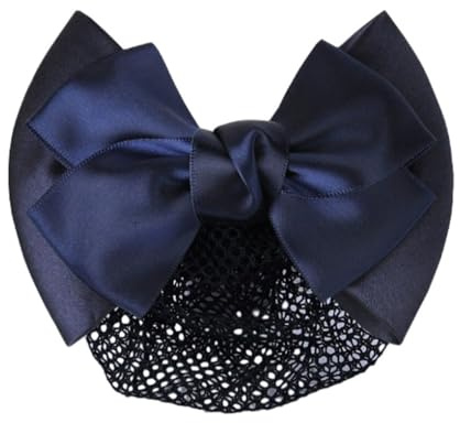 mophrati Pinzas para el cabello con lazo a la moda y elegante, placa para el cabello profesional de tela para entusiastas de la moda, red para con lazo bolsillo malla, red fina azul