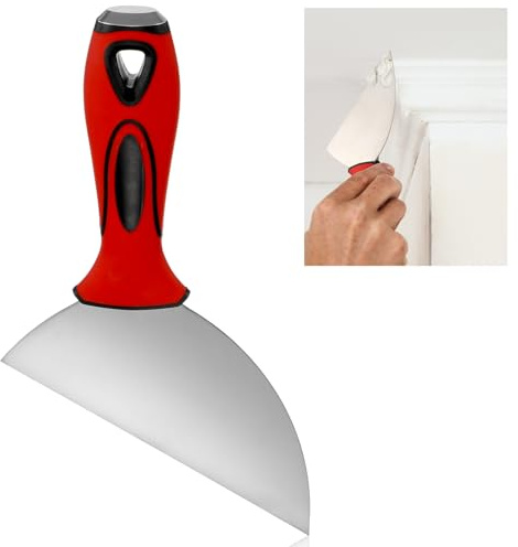 Lothee 6 Clipped Drywall Pointing Knife Metal Hammer End Professional Finishing Tools High-quality Drywall Knife for Work in Narrow Spaces Plasterboard