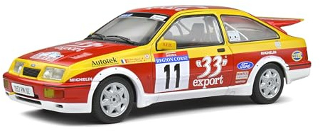 OPO 10 Auto in Miniatura Compatibile con Ford Sierra RS 500 Red #11 Auriol/OCCELLI Tour DE Corse 1987-1:18 Solido - 1806103