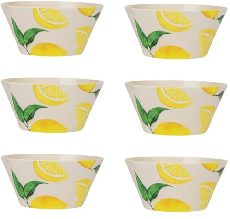 VFM e-Store - Plastic Bowls for Tableware Great for Parties, Birthday Partyware - 7cm X 15cm Yellow X 6
