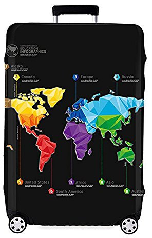 Kofferhülle Elastisch Kofferhülle Bambus Kohlefaser 18-32 Zoll Kofferschutzhülle Gepäck Cover Reisekoffer Hülle Kofferschutz Luggage Cover Gepäckabdeckung (Color 1, XL)