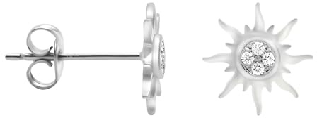 SOFIA MILANI - Damen Ohrringe 925 Silber - mit Zirkonia Steinen - Stern Sonne Ohrstecker - 20553