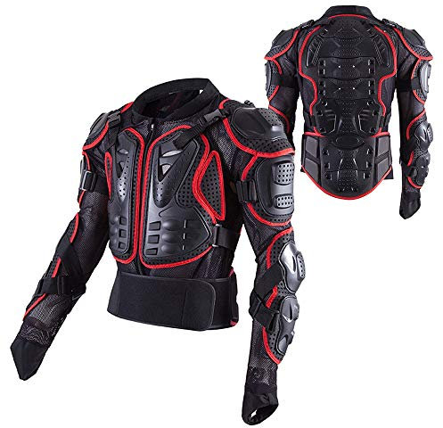 QYTK® Motorcykel pansar skyddskläder med axelskydd, ryggskydd, motocross jackor, plastron väst och rygg för motorcykelutrustning, skoter, ATV