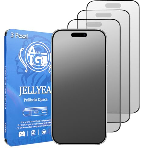 3 Pezzi Pellicola Opaca per iPhone 17e/16e/14/13/13 Pro Antiriflesso Vetro | Copertura Completa Anti impronta 3D 9H Pellicola Protettiva Opaca Vetro Temperato Opaco per iPhone 13pro/13/14/16e/17e,6.1”