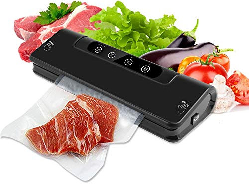 Vacuum Sealer,5 in 1 Automatic Food Sealer Machine for Food Saver and Preservation with Dry&Moist Modes for Sous Vide,Led Indicator Lights& Started Kit of Rolls&Hose(Europe Standard Plugs)