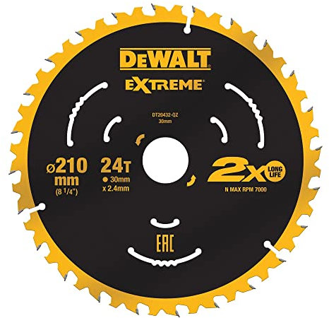 DEWALT Steel Saw Blade 210 x 30 x 2.4mm, 24 Teeth (DEWDT20432-QZ), 1 Pc