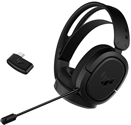 ASUS TUF Gaming H1 Wireless Headset, Discord zertifiziertes Mikrofon, 7.1 Sound, 2,4 GHz, USB-C, kompatibel mit PC, Mac, Switch, Smartphone, PS4, PS5