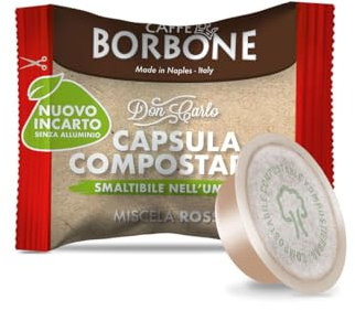 Caffè Borbone Don Carlo Compostabile, Miscela Rossa - 100 Capsule - Compatibili con le Macchine ad uso domestico Lavazza* A Modo Mio*