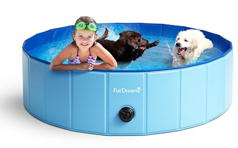 Furdreams Piscina pieghevole per animali domestici, in plastica rigida, portatile, multifunzionale, per esterni, in PVC, antiscivolo, per godersi la lucentezza estiva nel tuo giardino, per bambini,
