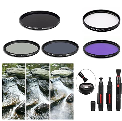 SK58 58 mm Kameraset UV FLD Filter ND2 ND4 ND8 Neutraldichte für Sigma 70-300mm f/4-5.6 APO DG Makro Objektiv & Sigma 70-300mm f/4-5.6 DG Makro Objektiv & Sigma 70-300mm f/4-5.6 DG Autofokus Objektiv