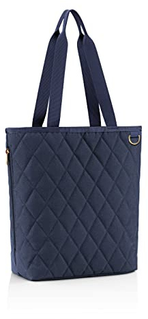 reisenthel classic shopper M rhombus midnight gold – Geräumige Shopping Bag und edle Handtasche in einem – Aus wasserabweisendem Material