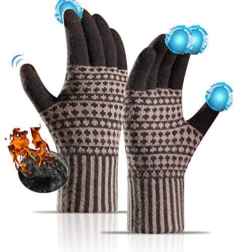 Sakiida Winter handschuhe Herren Damen - Thermo Winterhandschuhe - Touchscreen Damen Warme Thermohandschuhe - Dehnbares Material
