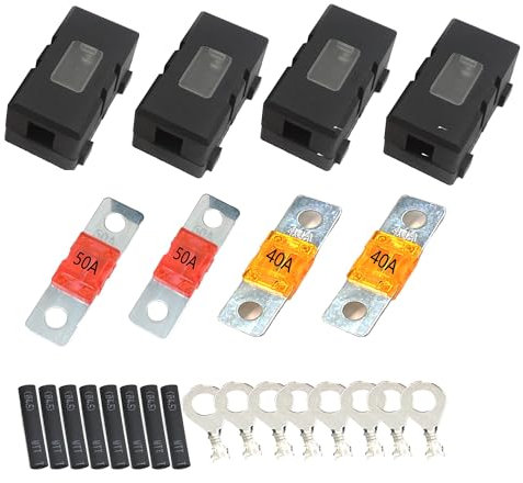 HISports Midi Sicherungshalter, 4 Stück ANS Auto-Sicherungshalter und 4 Stück Mega Sicherung Mega Sicherungshalter Auto Sicherungshalter für Autos LKWs Fahrzeuge Motorrad, Reisebus, Lastwagen