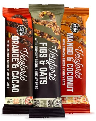 Veloforte Oat Snack Bars For Daily Health | Delicious, gut-healthy whole-food bars made with real fruits and seeds. Zero artificial ingredients, Zero added sugar | Variety | 12-pack