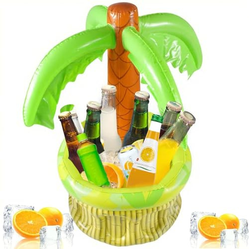 Funmo 65 cm Inflatable Palm Tree Cooler,Inflatable Drink Holder for Pool,Inflatable Palm Tree Drinks Cooler,Pool Drinks Holder,Beach Party Decor,Hawaiian Party Decorations,Party Supplies for Pool 25”