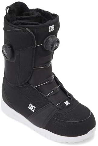 DC Shoes Women's Lotus BOA Snowboard Boots - Micro-Adjustable Stable Snowboarding Boot with Lightweight Multi-Layer Liner & Comfortable Molded Insole - Black/White, 8