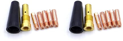 AMIUHOUN 14PCS Gasless Nozzle Tips for FC90 Flux-Cored Wire Feed K3493-1 FC90 MIG Welder Welding Torch Welding 0.8Mm Tip