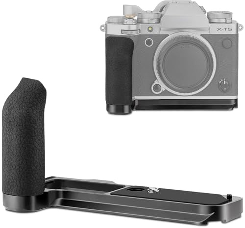 Haoge X-T5 Hand Grip for Fuji XT5 Camera L-shaped Grip with Ergonomic Silicone Side Grip Arca Swiss Type Plate for DJI RS2/RS-C2/RS3/RS3-PRO/Mini Gimbal Stabilizer Black MHG-XT5B