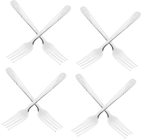 Amosfun 8piezas Tenedor De Acero Inoxidable De Mango Para Carne Occidental Cubiertos Para Mesa