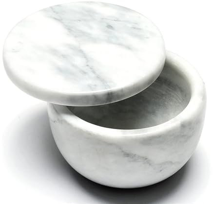 WXPXYBF Salero de mármol con Tapa, Caja para Especias, Recipiente para Guardar Alimentos, Recipiente para Sal, Recipiente Moderno de cerámica para Cocina, para condimentos y Pimienta (C)