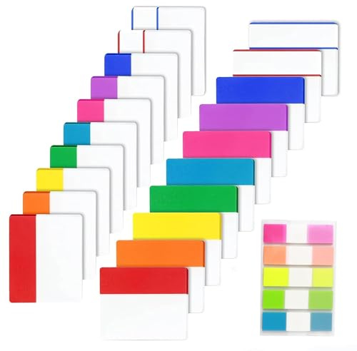 500 Stk Seitenmarker Haftnotizen, 400 große 5,1x4 cm in 10 Farben Klebezettel zum Beschriften und 100 kleine Transparent Klebemarkierung für effektives Lernen und Organisation