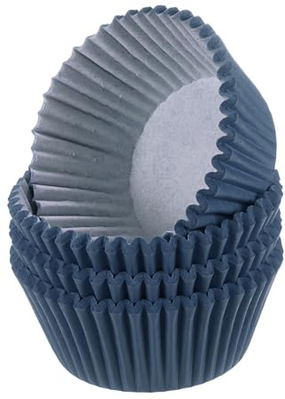 QUARKZMAN 100 Contadores de Moldes para Magdalenas Azul Oscuro Moldes para Magdalenas Tamaño Estándar Papel para Moldes Envolturas a Prueba de Grasa para Fiestas Bodas Cumpleaños