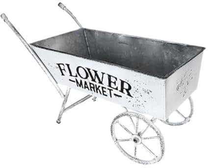 MagiDeal Macetero con Carro para Flores, Regalo Ideal Resistente, Conveniente decoración de jardín, macetero para jardín