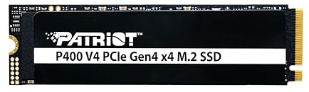 Patriot P400 V4 4TB interne SSD - NVMe PCIe Gen 4x4 - M.2 2280 - Sequenzielles Lesen/Schreiben: Bis zu 6.200MB/s / 5.200MB/s - PS5 kompatibel - P400VP4TBM28H