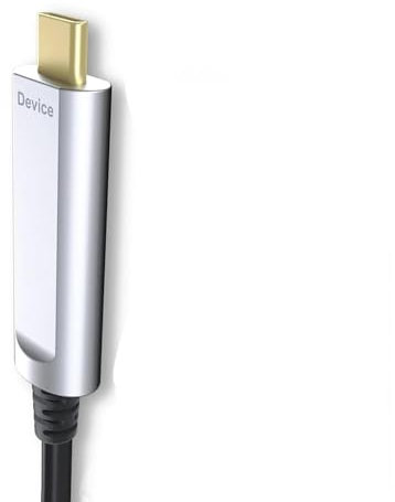 swegltek Fiber Optic USB A to USB C Cable(50ft), 10Gbps Active Optical Type C Gen3.2 Cable,Compatible withCameras,Displays,Projectors,Webcams,Printer,Clickshare Video Conference etc,Silver