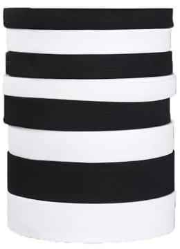 Banda elástica de ganchillo en blanco y negro de varios tamaños, banda elástica de látex de punto, banda elástica de goma, accesorio de costura (negro, 10 m _ 30 mm)