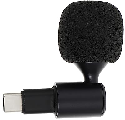 Gatuida Microfono Type-c Pieghevole per Laptop e Smartphone Nero, Portatile e Leggero Chip Ic e Copertura in Spugna per Live Streaming e Giochi