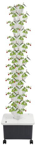 NoneDanGee Hydroponic Tower mit bewässerung, Aquaponic Wax System 15 Tier 45 Holes, Vertical Farming Tower mit Wasserpumpe und Wasserstandsanzeiger, Hydroponic System für Kräuter, Obst und Gemüse
