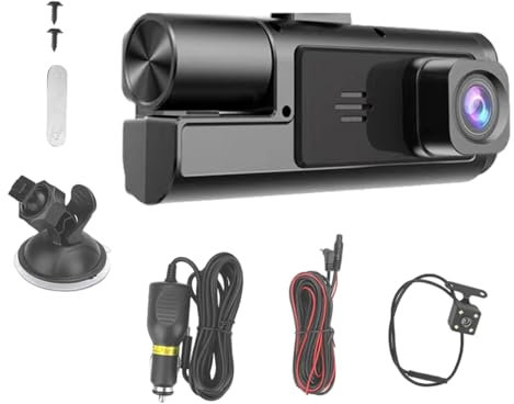 Videocamere per Auto, Doppia Videocamera Per Auto, Registratore 1080P Con Smart A 3 Per Parcheggio Viaggio Veicolo Autista Cruscotto