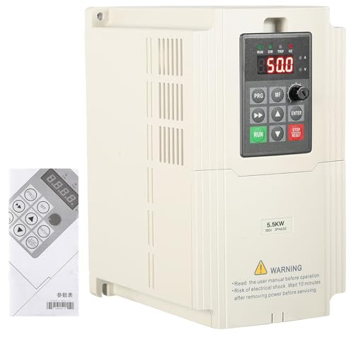 Jadeshay Variateur de Fréquence 380v Entrée Convertisseur de Fréquence Variable 380v Triphasée vers Sortie Triphasée Transformateur 380v VFD pour 5.5 KW Moteur de Broche CNC Contrôle de Vitesse