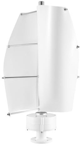 Windkraftanlage 12V/24V Elektromagnetismus Windturbine,100 W Vertikalachsen-Windturbinen-Generator mit Controller,2 Klinge,13m/ s,Geräuscharmer Betrieb,Weiß ﻿