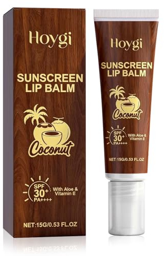 Sun Protect Baume à Lèvres SPF 30+, Baume à Lèvres Protection UVA/UVB | Sun Protection Lip Balm Spf 30 avec Vitamine E, Huile de Coco, Aloe Vera, Hydratation Soin des lèvres