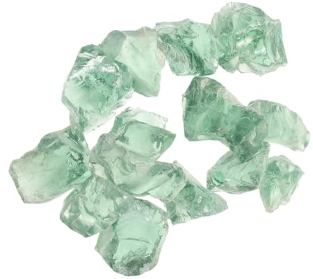 KOMBIUDA Aquariensteine 3–5cm Eisgrün Glassteine für Aquarium und Teich Dekorativer Kies für Bettas Wasserpflanzen und Gartendekoration