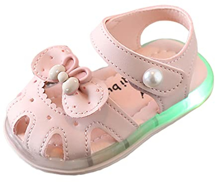 Sandales pour filles - Chaussures d'apprentissage de la marche avec embout - Sandales d'été avec papillon - Chaussures de plage confortables - Boucle réglable - Sandales de randonnée légères pour