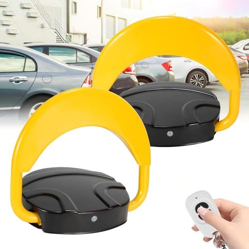 Jaxguom 2er Parkplatzsperre mit Fernbedienung, IP67, Alarm, klappbar | 2er Parkplatzsperre klappbar mit Alarm: IP67, 20 m Fernbedienung bei freier Sicht, 4 Fernbedienungen, 4t belastbar