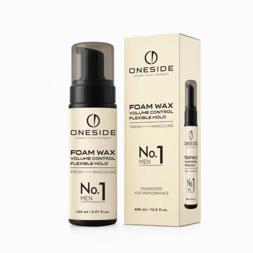ONESIDE Foam Wax No.1 Men 150 ml – Creamy Mousse para dar volumen y agarre flexible – Espuma rizada, fijador de espuma, rizos y mousse de volumen, acabado natural sin adherencia, hidratante