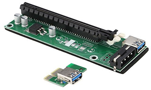 PCI-E 1 X a 16 X Tarjeta Elevadora Flexible Cable Extensor USB 3.0 con Alimentación Molex de 4 pines IDE SATA Cable para Bitcoin Litecoin minero