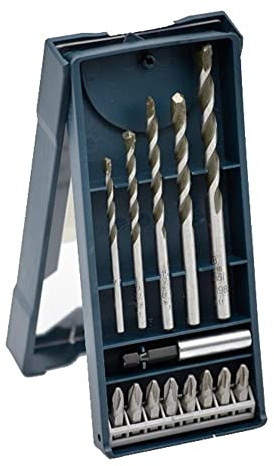 Bosch Pro Professional Mehrzweckbohrer DIY 14tlg. Mini-X-Line Universalbohrer-Set mit Magnet-Bithalter und Bits PH2 und PZ2 Fliesen-, Holz-, Stein-, Beton- und Metallbohrer