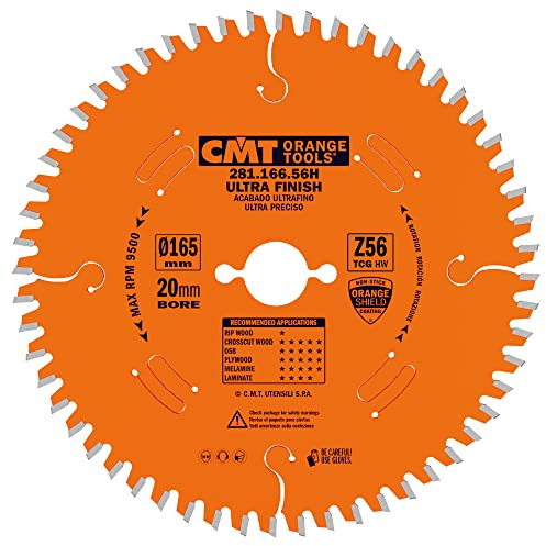 CMT ORANGE TOOLS 281.166.56H - KREISSÄGEBLATT HW 165X2.2/1.6X20 Z56 TCG -3°NEG