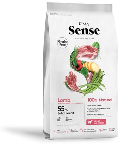 Dibaq Sense Grain Free Lamm, Alleinfuttermittel für Hunde, getreidefrei, GVO‑frei, 2 kg