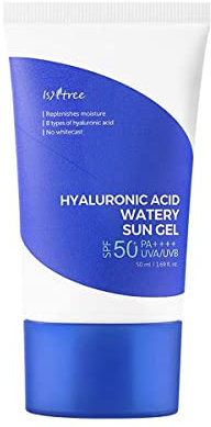 ISNTREE Hyaluronic Acid Watery Sun Gel 50 ml | SPF 50+ PA++++ | Korean Sunscreen | Lightweight & Hydrating Gel | No White Cast | Daily UV Protection